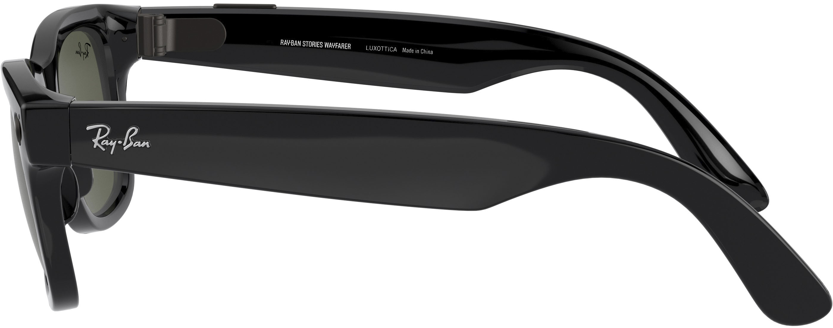 Best Buy: Ray-Ban Stories Wayfarer Smart Glasses 50mm Shiny Black 