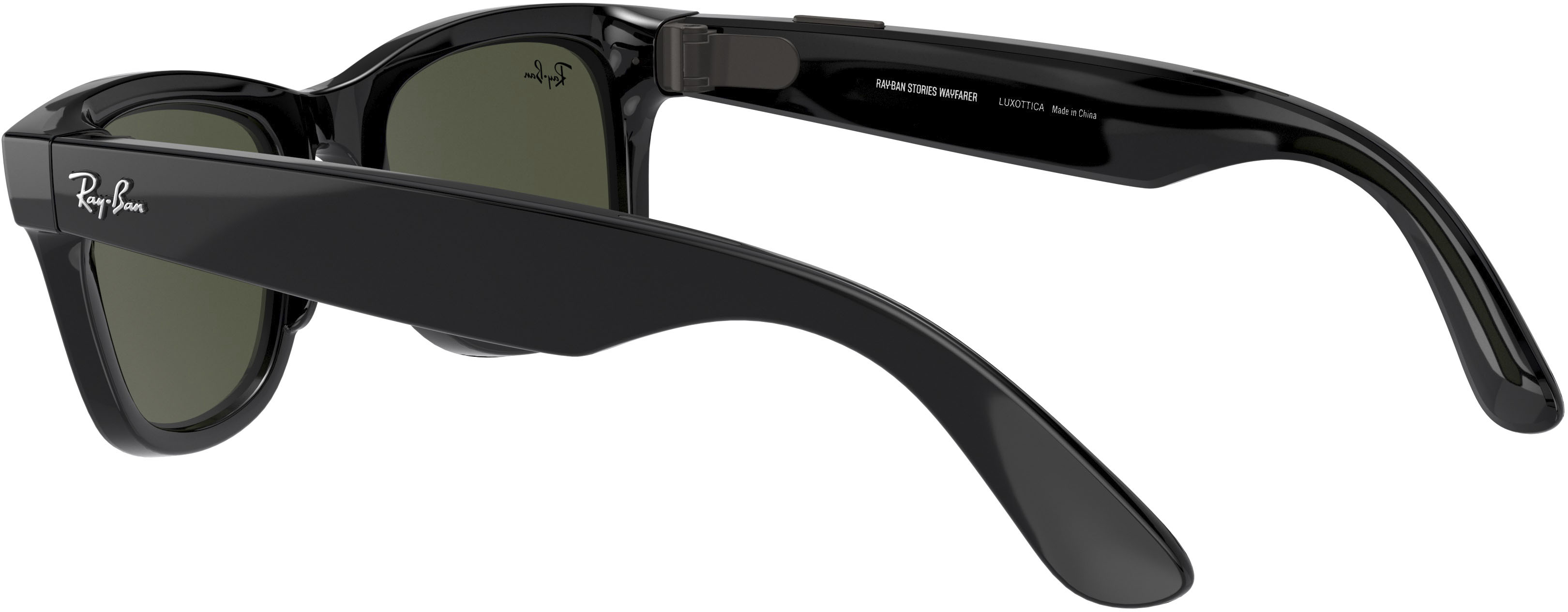 Ray-Ban - Stories Wayfarer Smart Glasses 50mm - Shiny Black/Green