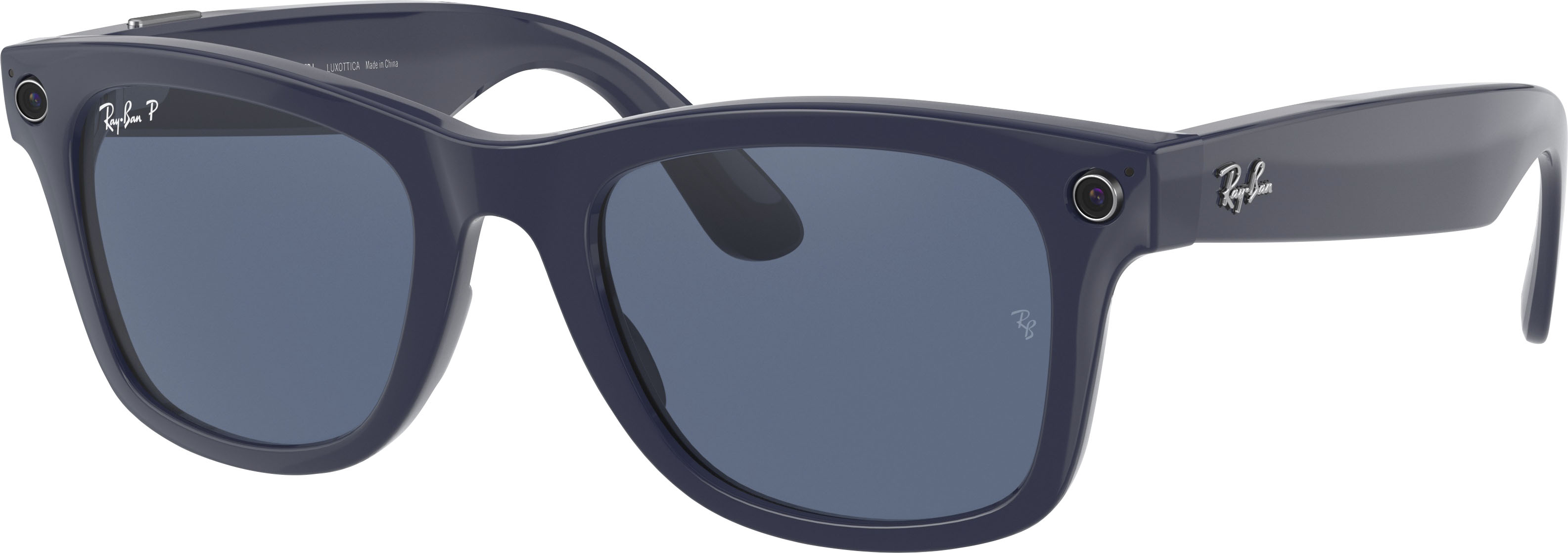 Ray-Ban - Stories Wayfarer Smart Glasses 53mm - Shiny Blue/Dark Blue Polarized