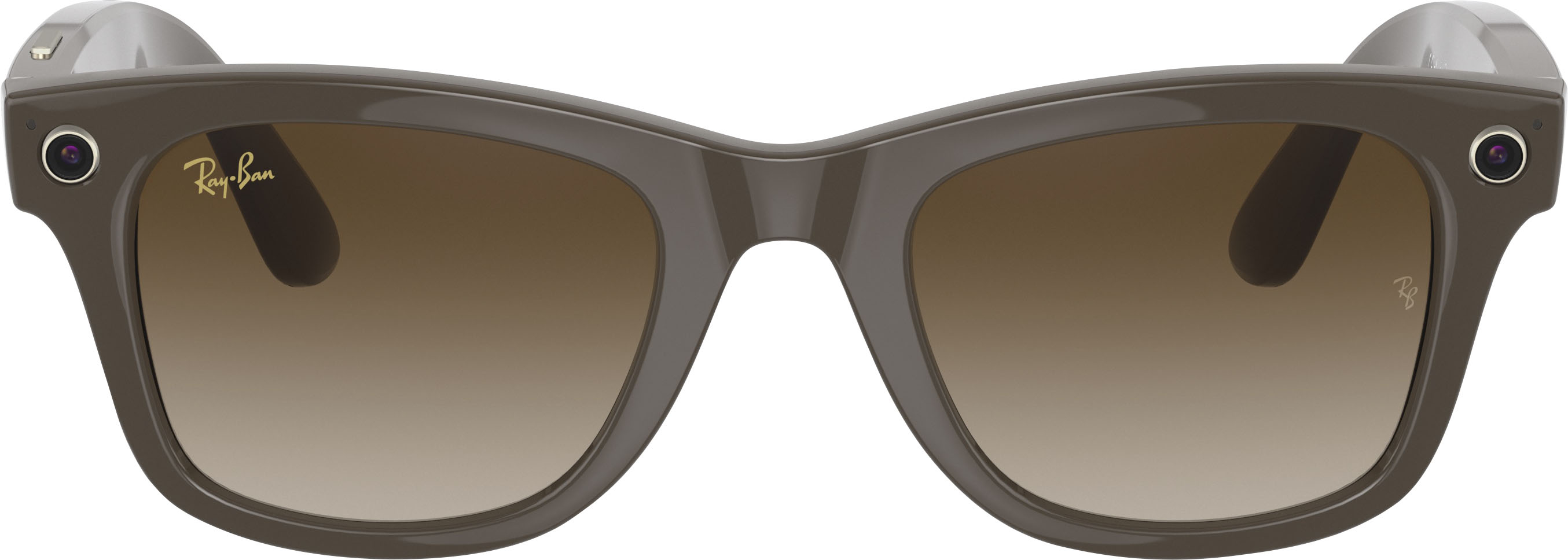 Angle View: Ray-Ban - Stories Wayfarer Smart Glasses 50mm - Shiny Brown/Brown Gradient