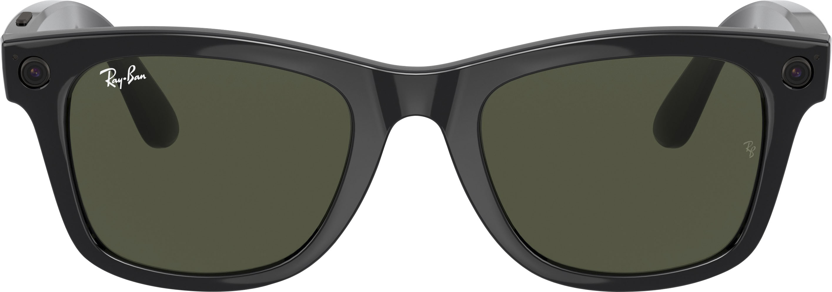 Zoom In On Angle Zoom. Ray-Ban - Stories Wayfarer Smart Glasses 53Mm - Shiny Black/Green.