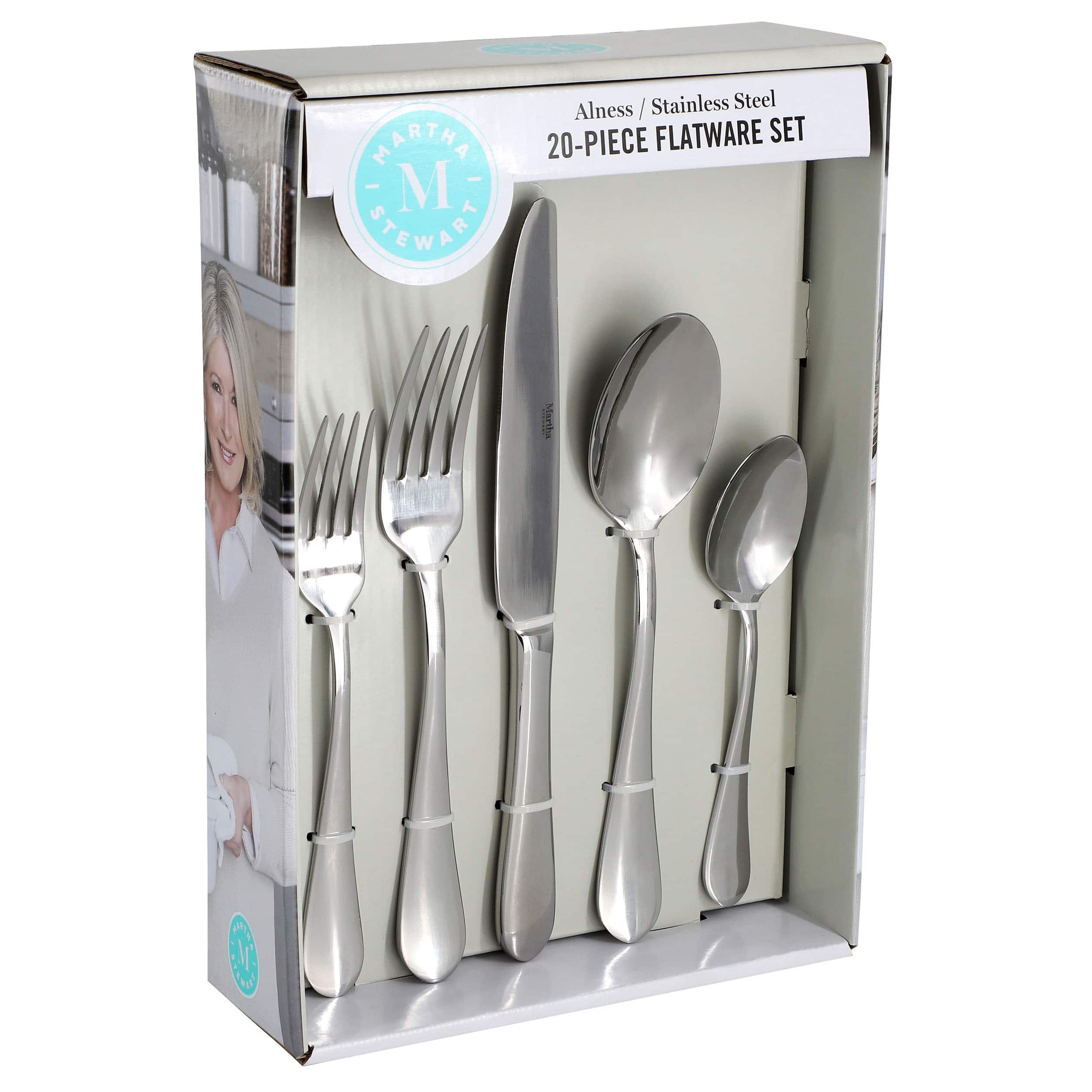 Martha Stewart - Alness 20 Piece Stainless Steel Flatware Set - Silver