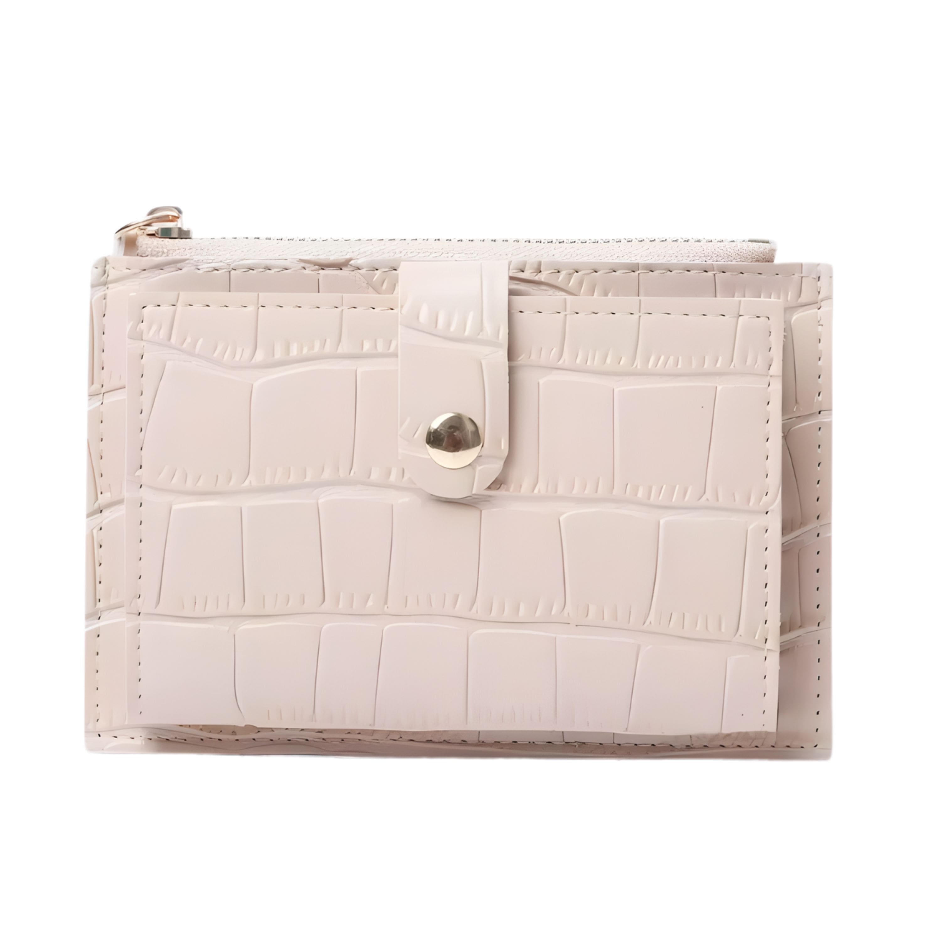 Kitcheniva - Women's Ultra-Thin Lightweight Crocodile Print Wallet, Holds Cards, Coins & Cash - Beige