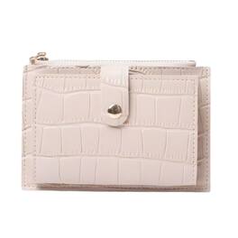 Kitcheniva - Women's Ultra-Thin Lightweight Crocodile Print Wallet, Holds Cards, Coins & Cash - Beige