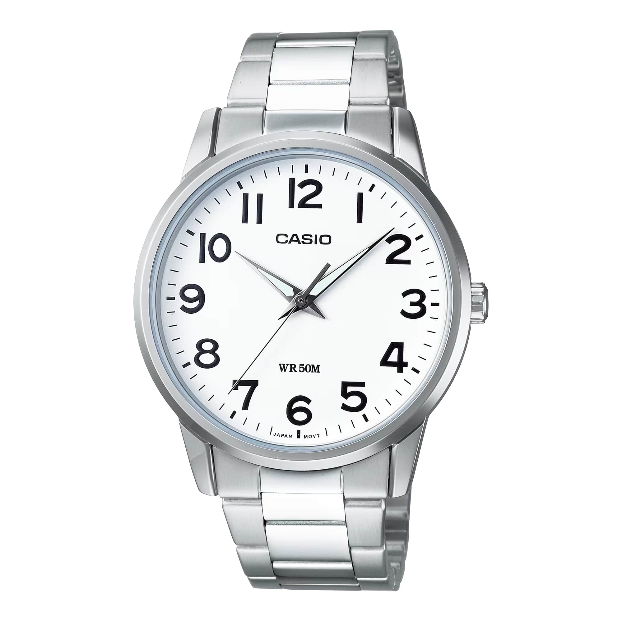 Casio - Men’s Stainless Steel Watch with Roman Numeral Dial - MTP-1303DD-7AVDF - Silver