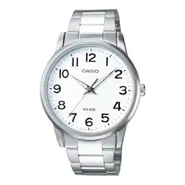 Casio - Men’s Stainless Steel Watch with Roman Numeral Dial - MTP-1303DD-7AVDF - Silver