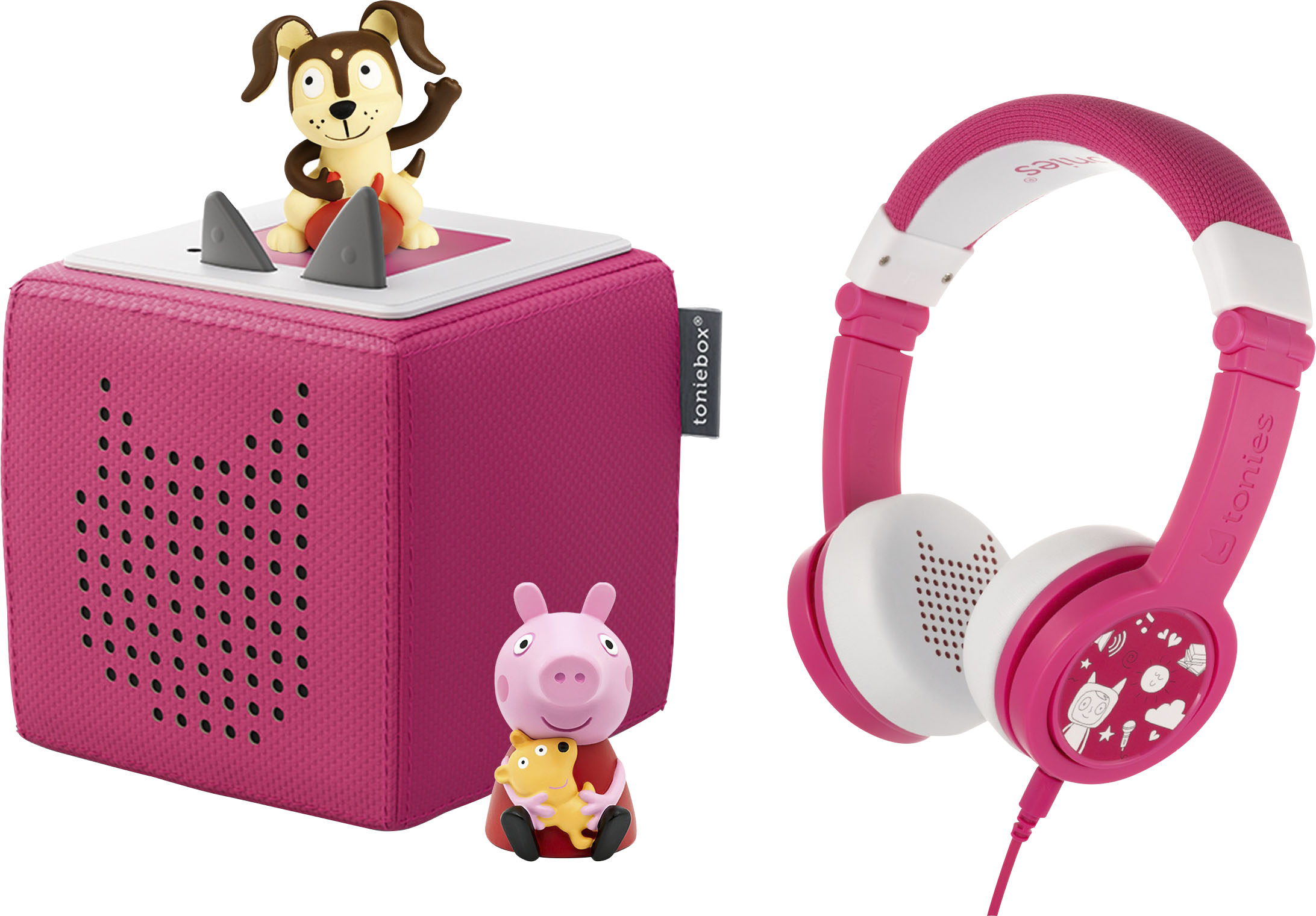 Tonies Toniebox Bundle with Playtime Puppy, Peppa Pig and Headphones –  Screen-Free Audio Player, Educational Experience pink 10001591 - Best Buy