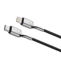 Cygnett - Armored Lightning to USB-C Charge and Sync Cable (6 Feet) - Black - Front_Zoom