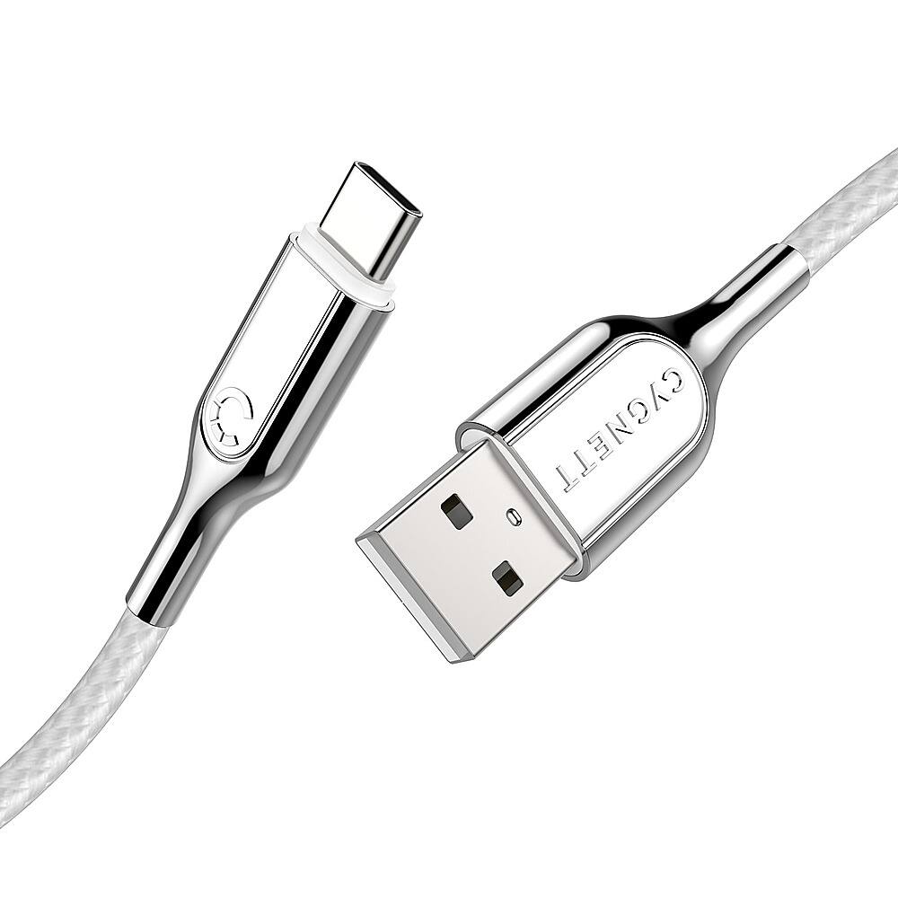 Alt View 11. Cygnett - Armored 2.0 USB-C to USB-A Charge and Sync Cable (6 Feet) - White.