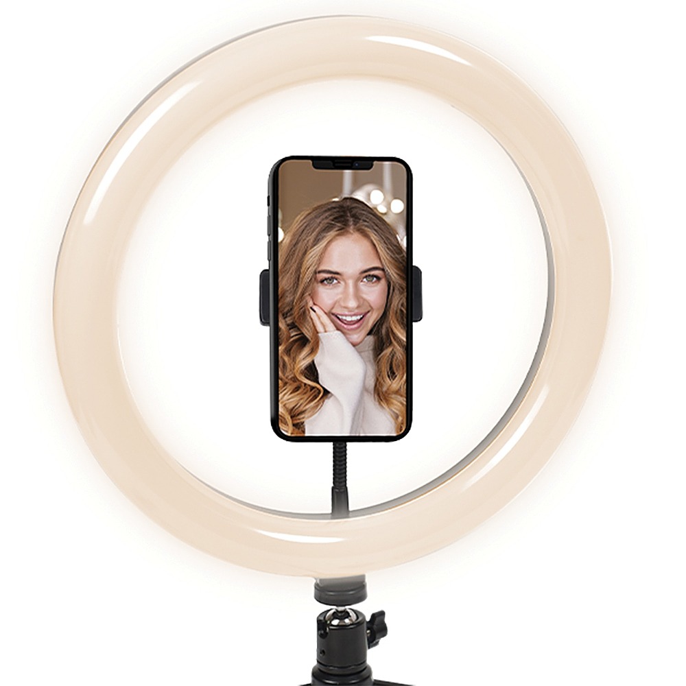 Cygnett - V-Glamour 10-Inch Ring Light with Desktop Tripod and Bluetooth Remote