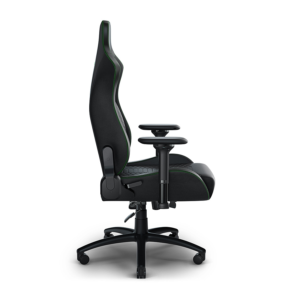Left View: Arozzi - Forte Mesh Fabric Ergonomic Gaming Chair - Black