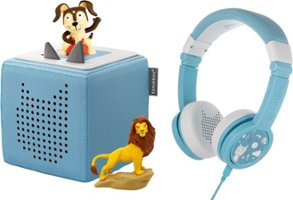 Tonies - Toniebox Bundle with Playtime Puppy, Lion King and Headphones – Screen-Free Audio Player ,Educational Experience - blue - Front_Zoom