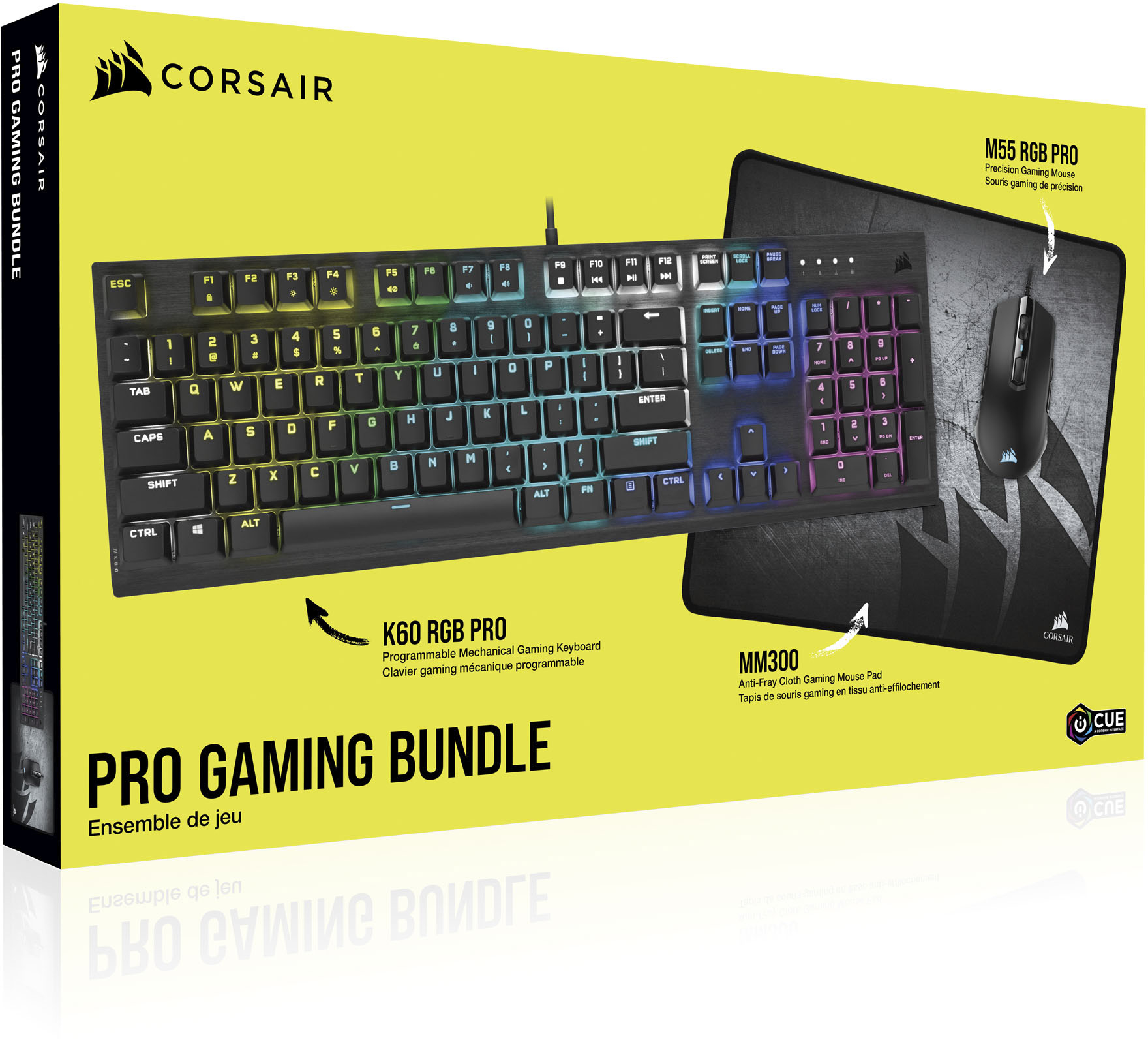 Corsair - Pack full RGB - K60 RGB PRO - Clavier gamer + Souris M65