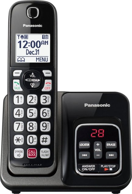 Panasonic KX-TGD830M DECT 6.0 Expandable Cordless Phone System with Digital  Answering System Matte Black KX-TGD830M - Best Buy