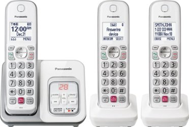 Panasonic - KX-TGD833W DECT 6.0 Expandable Cordless Phone System with Digital Answering System - White - Angle_Zoom