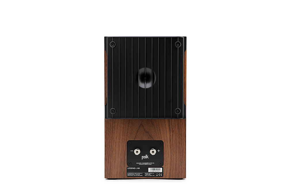 Back View: Polk Audio - Legend L100 Bookshelf Speaker (Pair) - Brown Walnut