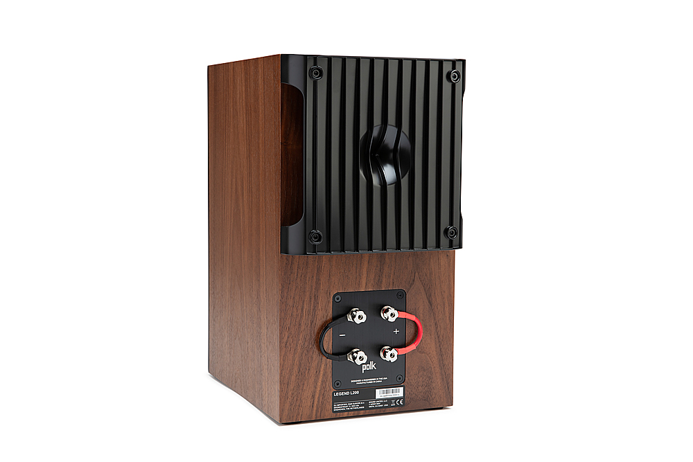 Left View: Polk Audio - Legend L200 Bookshelf Speaker (Pair) - Brown Walnut