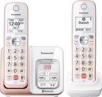 Panasonic - KX-TGD862G Link2Cell DECT 6.0 Expandable Cordless Phone System with Digital Answering System - White/Rose Gold - Angle_Zoom