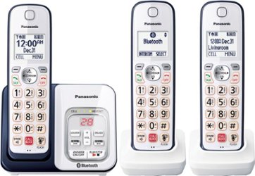 Panasonic - KX-TGD863A Link2Cell DECT 6.0 Expandable Cordless Phone System with Digital Answering System - White/Navy Blue - Angle_Zoom