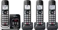 Panasonic - KX-TGD864S Link2Cell DECT 6.0 Expandable Cordless Phone System with Digital Answering System - Black with Silver Rim - Angle_Zoom