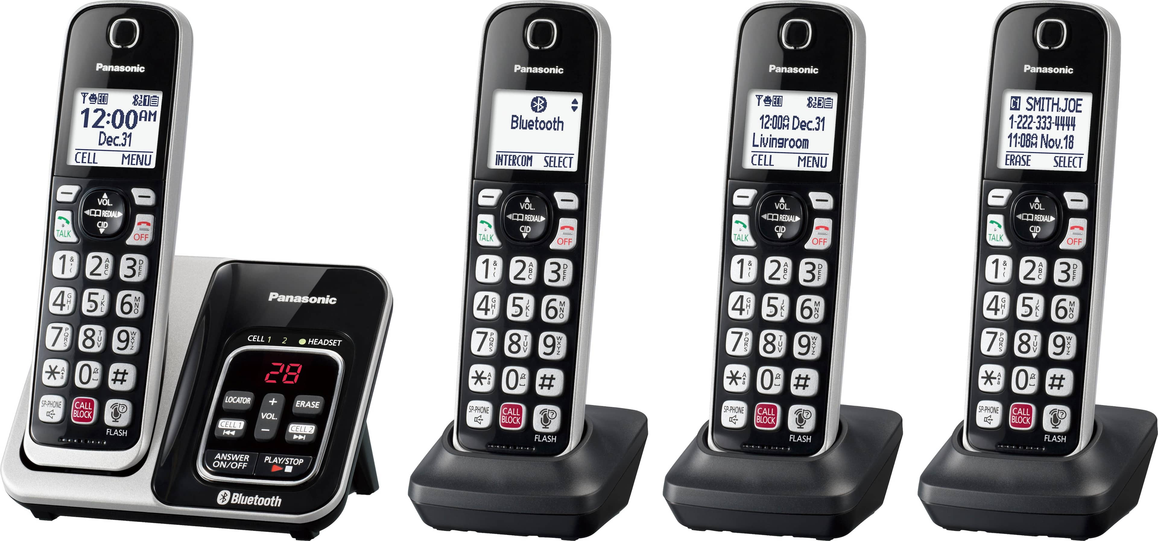 Panasonic KX-TGD864S Link2Cell DECT 6.0 Expandable Cordless Phone 