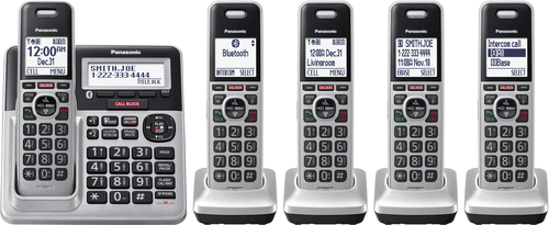 Image of Panasonic - KX-TGF975S Link2Cell DECT 6.0 Expandable Cordless Phone System with Digital Answering System and Smart Call Blocker - Silver