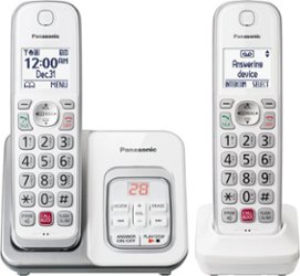 Panasonic - KX-TGD832W DECT 6.0 Expandable Cordless Phone System with Digital Answering System - White - Angle_Zoom