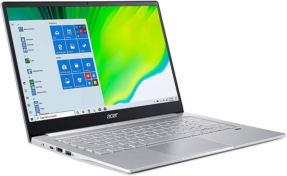 Angle View: Acer Swift 3 14" Laptop Intel i7-1165G7 2.8GHz 16GB RAM 512GB SSD Windows10 Home - Refurbished