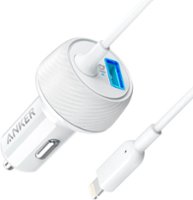 Anker - PowerDrive 2 Elite Car Charger with Lightning Connector - White - Front_Zoom