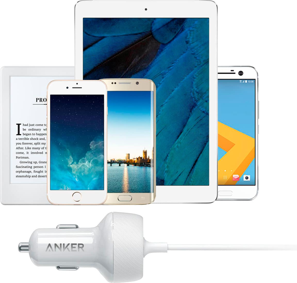 Alt View 15. Anker - PowerDrive 2 Elite 24W Vehicle Charger with Lightening Connector - White.