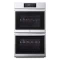 LG - STUDIO 30-in Wide Smart Built-In Electric Convection Double Wall Oven with Air Fry and Sous Vide - Stainless Steel