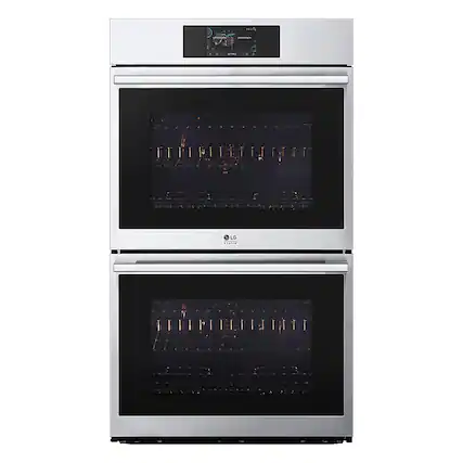 Front. LG - STUDIO 30" Built-In Electric Convection Double Wall Oven with Air Fry and Sous Vide - PrintProof Stainless Steel.