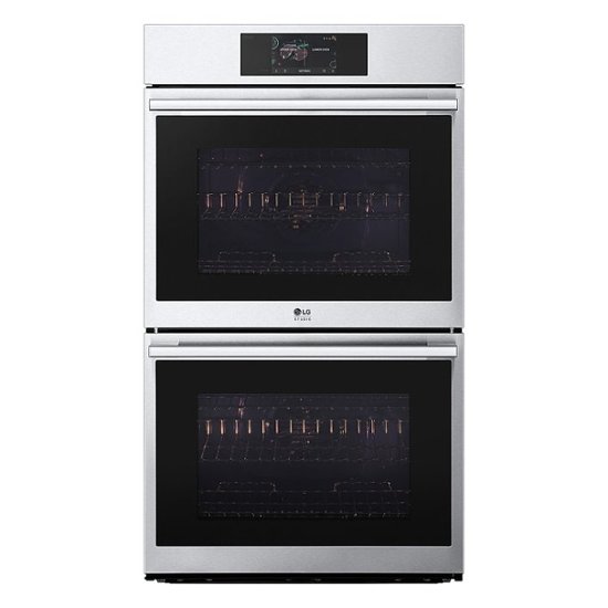 LG – STUDIO 30″ Built-In Electric Convection Double Wall Oven with Air Fry and Sous Vide – Stainless steel