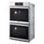Left. LG - STUDIO 30" Built-In Electric Convection Double Wall Oven with Air Fry and Sous Vide - PrintProof Stainless Steel.