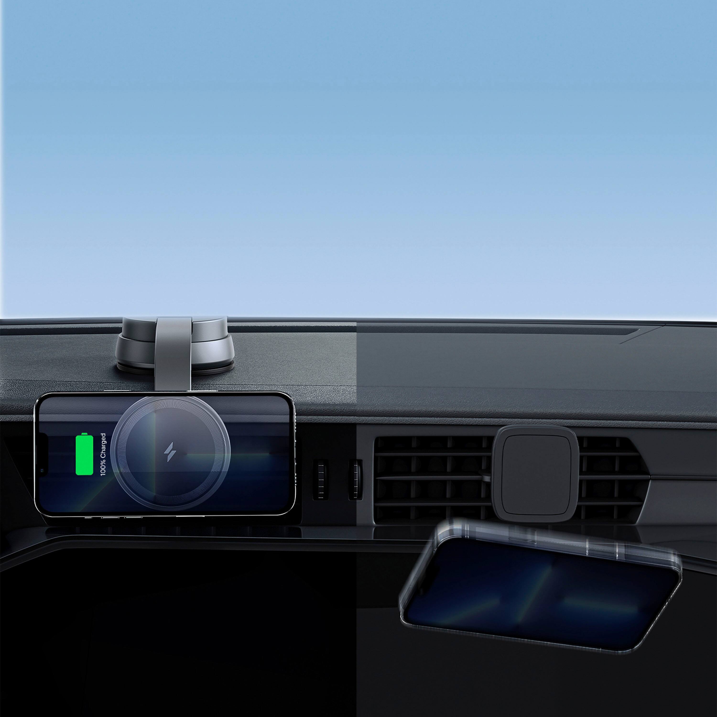 Alt View 1. Anker - MagGo 35W Wireless MagSafe Car Charger and Mount for iPhone 12 and 13 - Black.