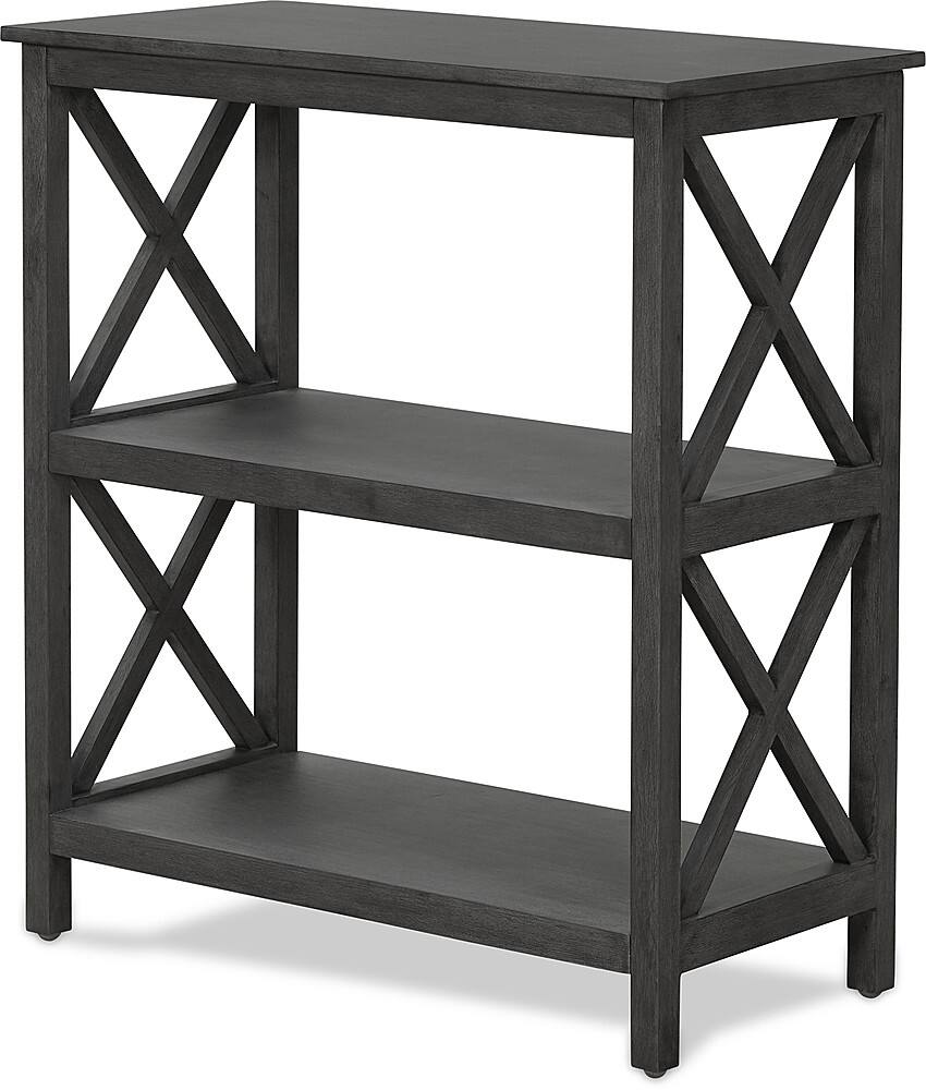 Left View: Click Decor - Thompson 2 Tier Shelf - Dark Gray