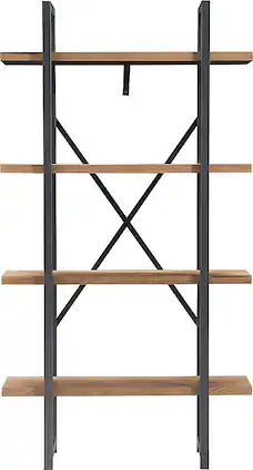 Tommy Hilfiger - Robson Etagere Wood and Metal 4 Tier Bookshelf - Oak and Black