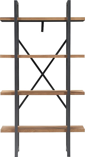 Tommy Hilfiger Robson Etagere and Metal 4 Tier Bookshelf Oak and Black FUBC20017A - Best Buy