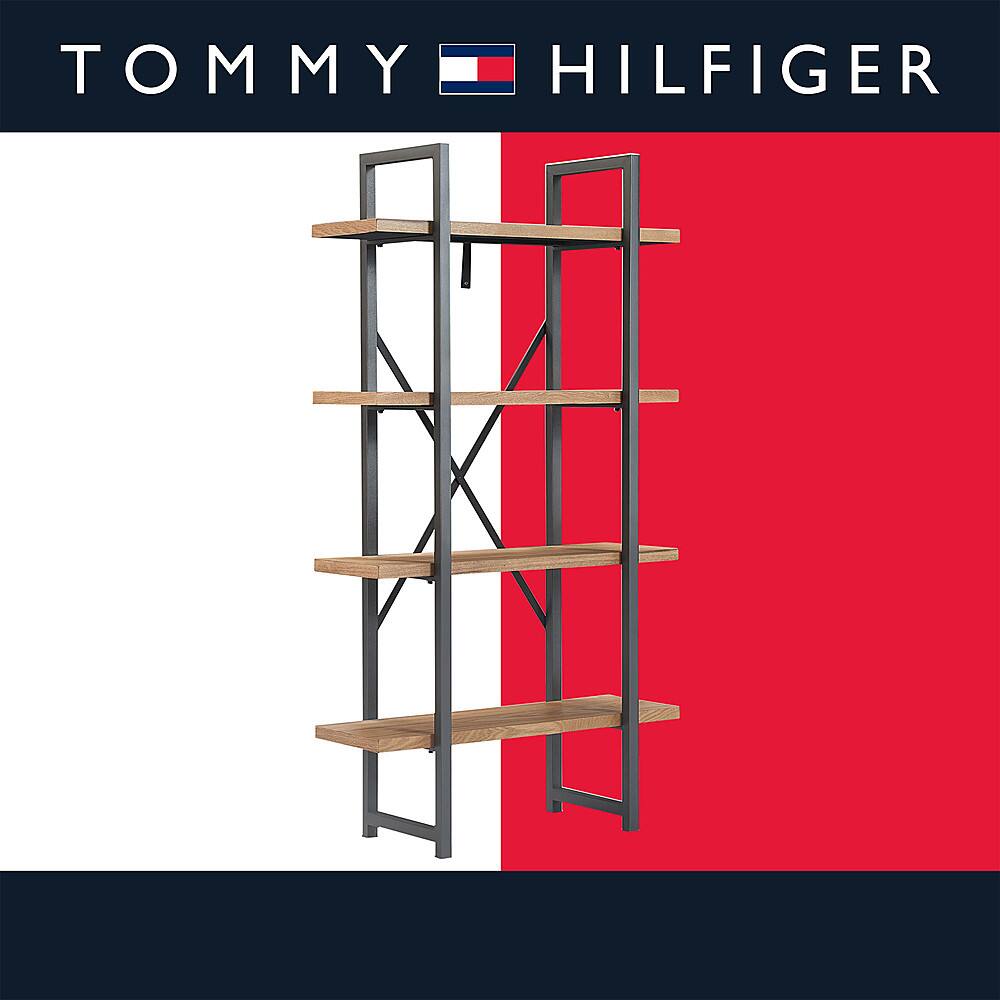 Alt View 12. Tommy Hilfiger - Robson Etagere Wood and Metal 4 Tier Bookshelf - Oak and Black.