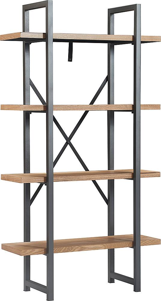 Left. Tommy Hilfiger - Robson Etagere Wood and Metal 4 Tier Bookshelf - Oak and Black.