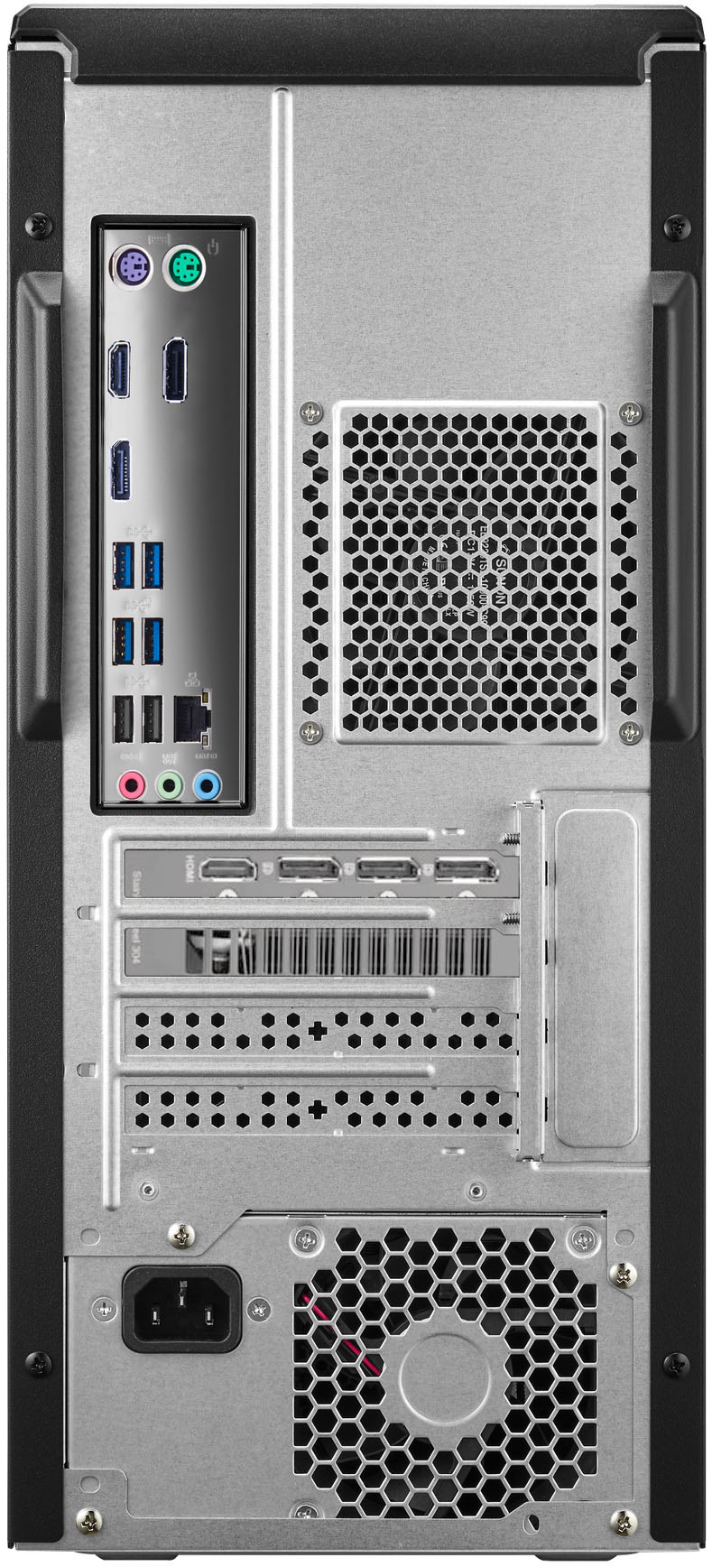 Back View: ASUS - ROG Gaming Desktop - Intel Core i7-11700F - 16GB Memory - NVIDIA GeForce RTX 3060 - 1TB HDD + 512GB SSD