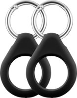 Insignia™ - Key Ring Case for Apple AirTag (2-Pack) - Black - Front_Zoom