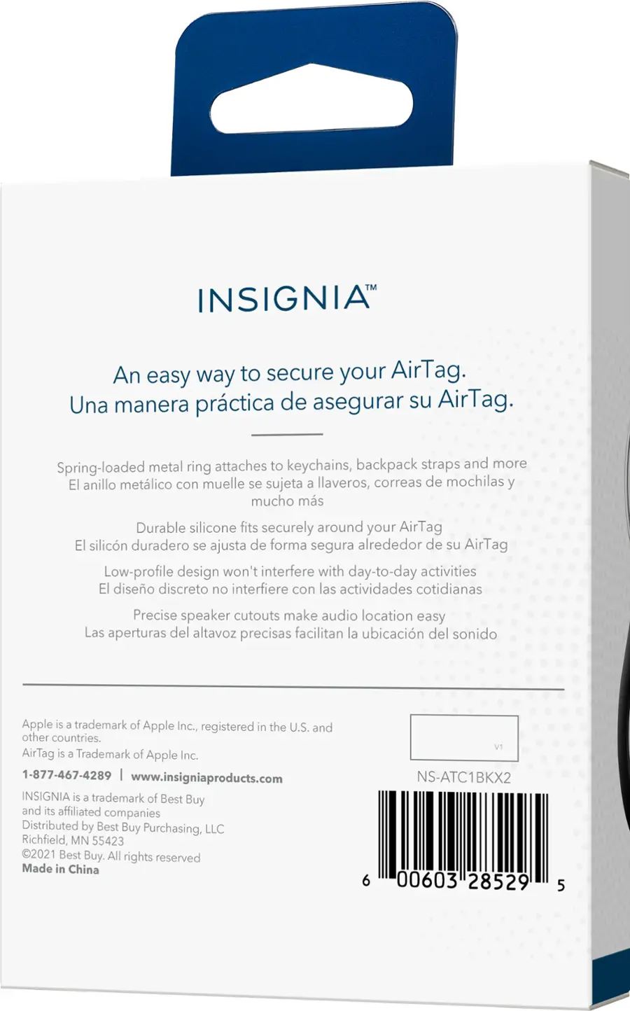 Alt View 13. Insignia™ - Key Ring Case for Apple AirTag (2-Pack) - Black.