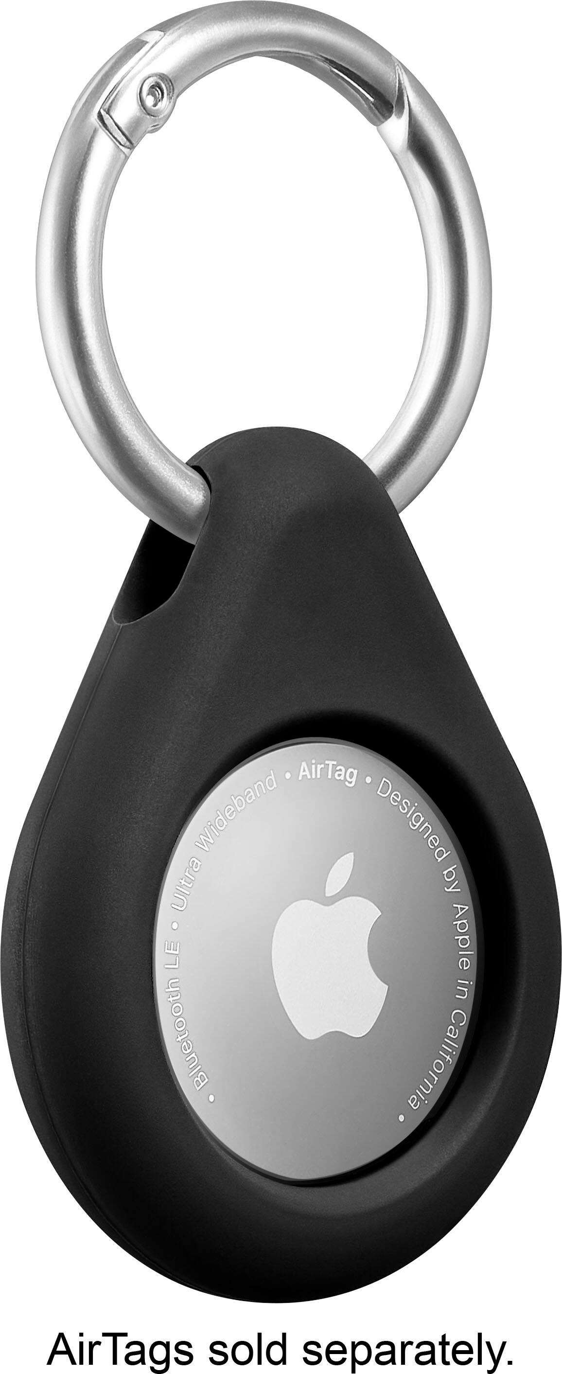 Angle. Insignia™ - Key Ring Case for Apple AirTag (4-Pack) - Black.