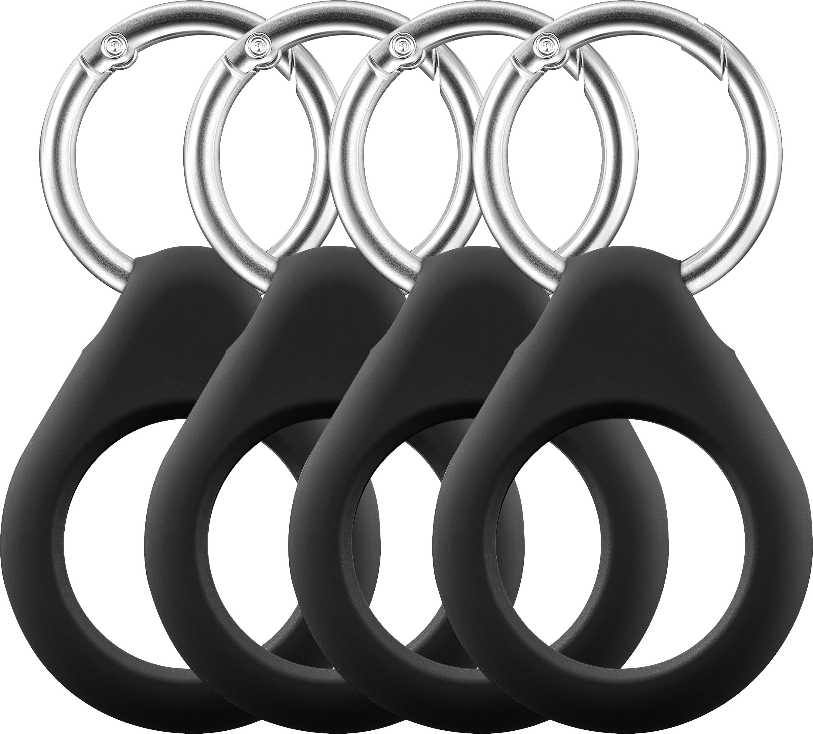 Insignia™ Key Ring Case for Apple AirTag (4-Pack) Black NS