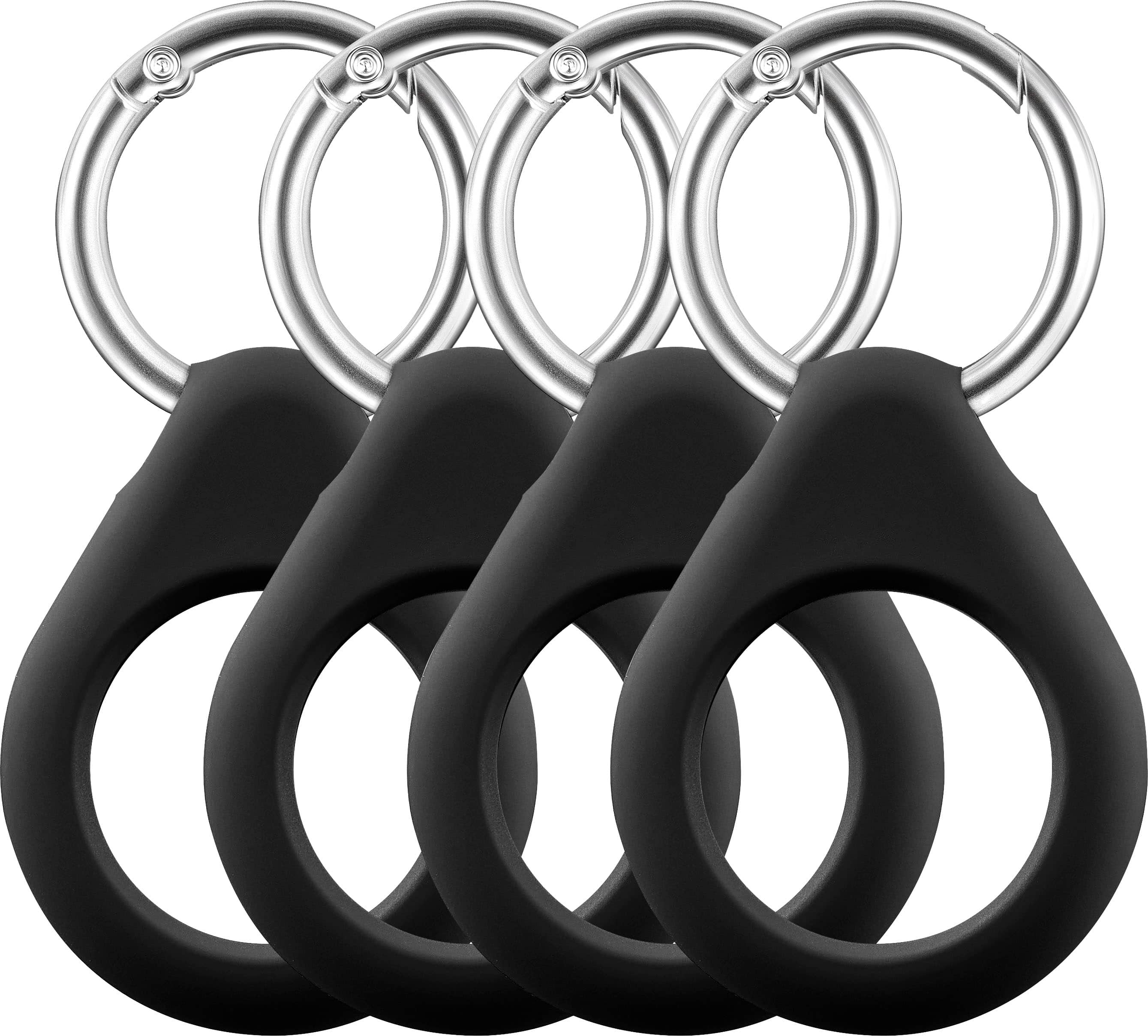 Insignia™ Key Ring Case for Apple AirTag (4-Pack) Black NS