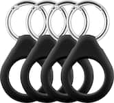 Insignia™ - Key Ring Case for Apple AirTag (4-Pack) - Black