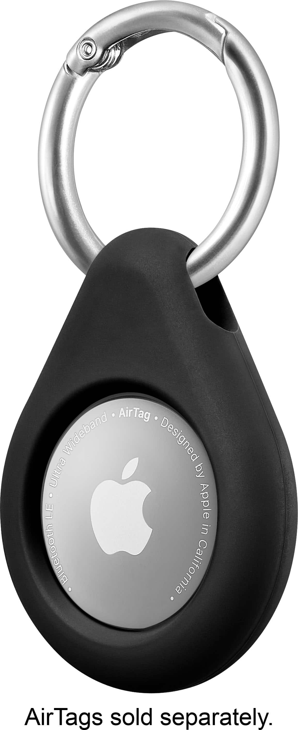 Left. Insignia™ - Key Ring Case for Apple AirTag (4-Pack) - Black.
