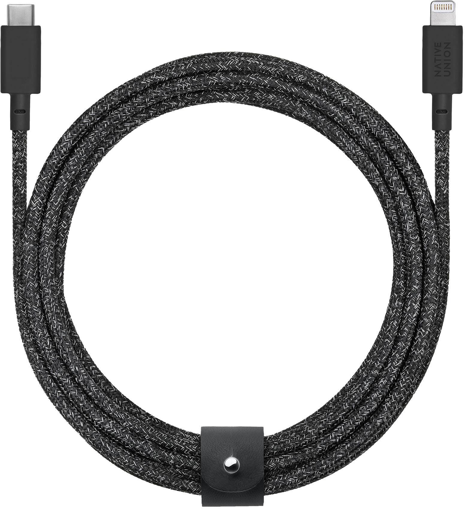 Native Union Ultra Strong Belt Fast Charging Cable – 4ft USB-A To USB-C – Zebra Pattern – Leather