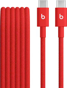 Beats - 5' USB-C to USB-C Woven Cable - Rapid Red